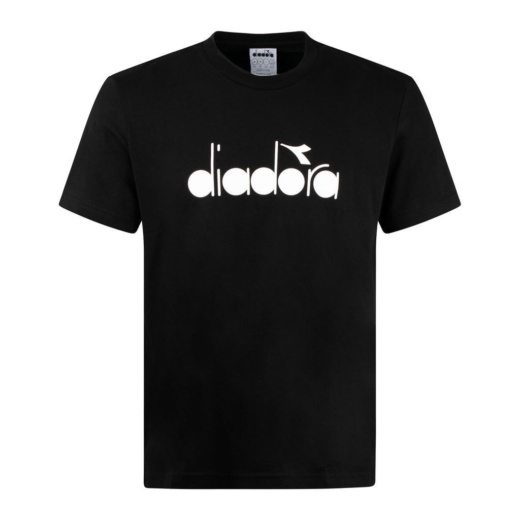Men s Diadora Logo T Shirt Black Cotton Urban Menswear
