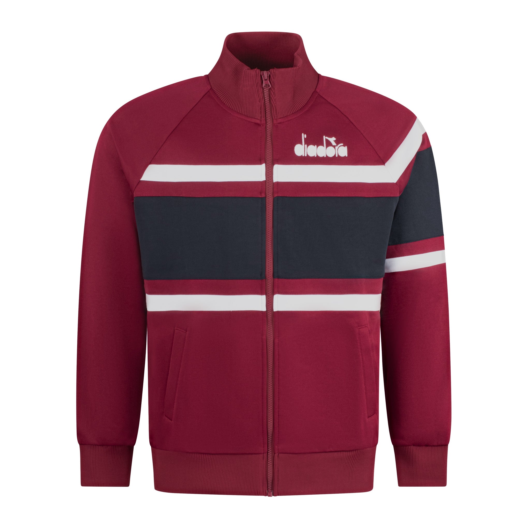 DiadoraBurgundyTrackTopFront.