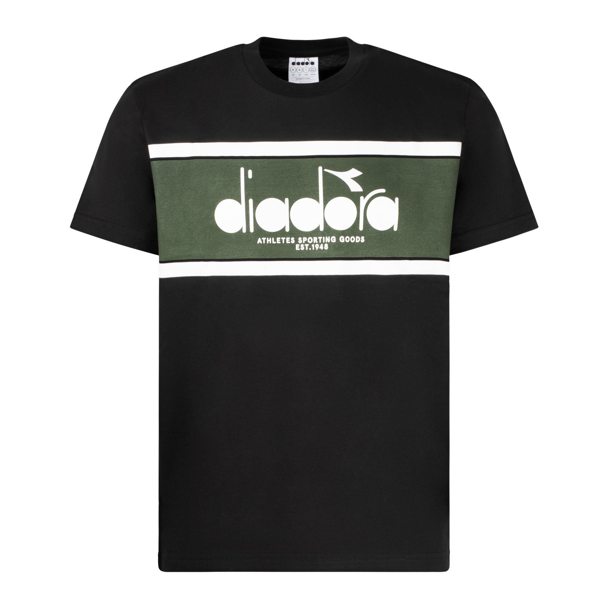 Diadora Retro Stripe T-Shirt - Black & Green - Men's – Urban Menswear
