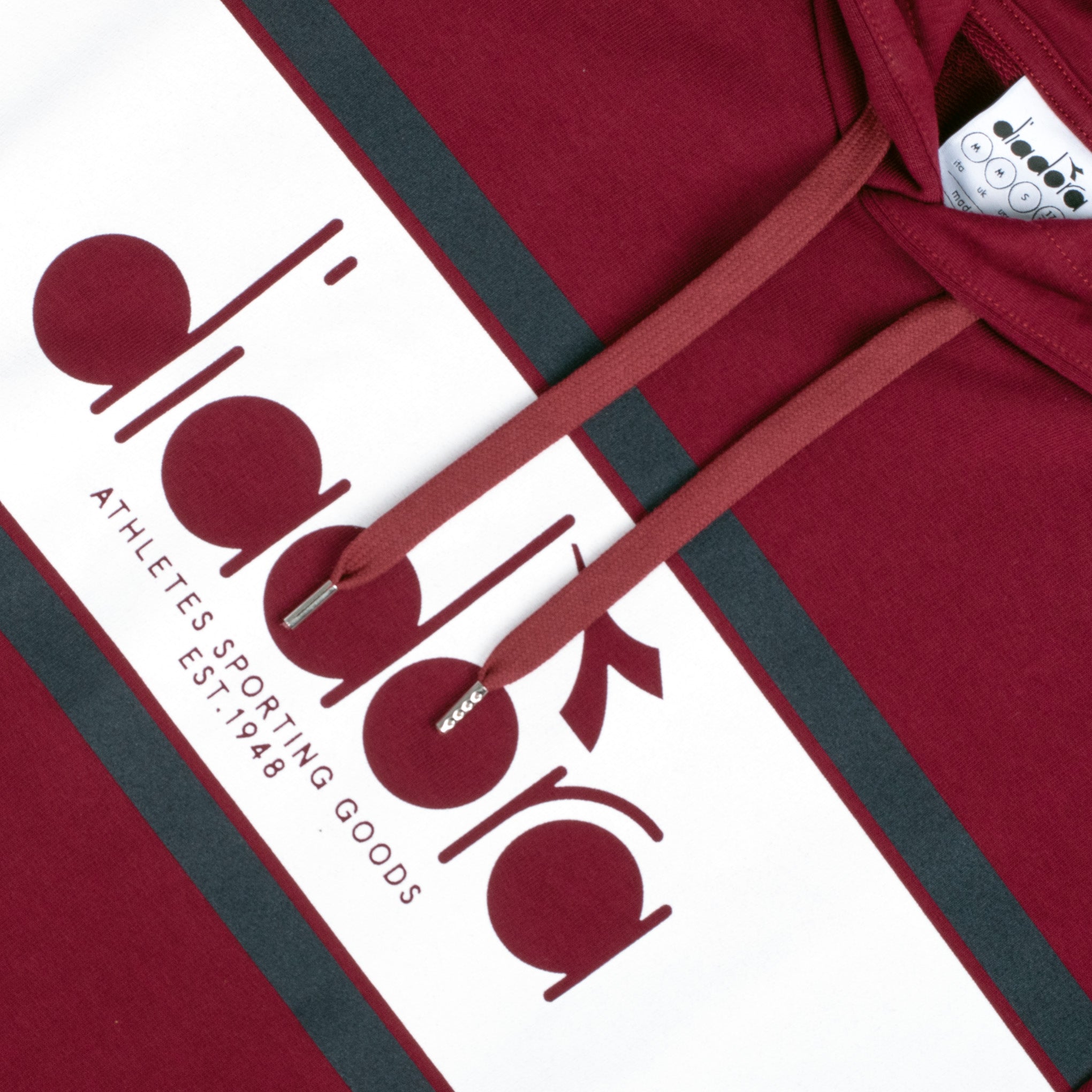 Diadora Stripe Hoodie Claret