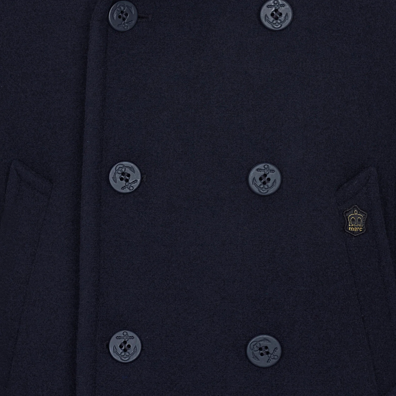 Merc London Doyle Pea Coat Navy