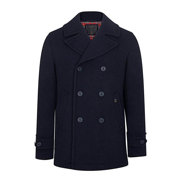 Merc London Doyle Mod Wool Pea Coat - Dark Navy - Men's – Urban