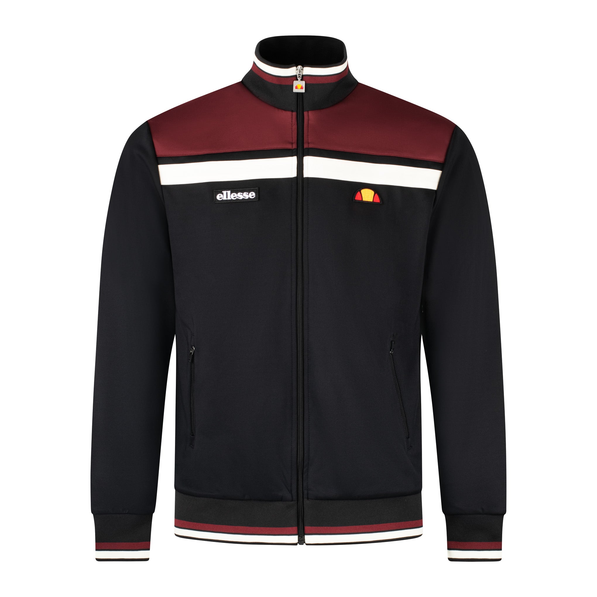 Ellesse Vignola Track Top Black/Burgundy