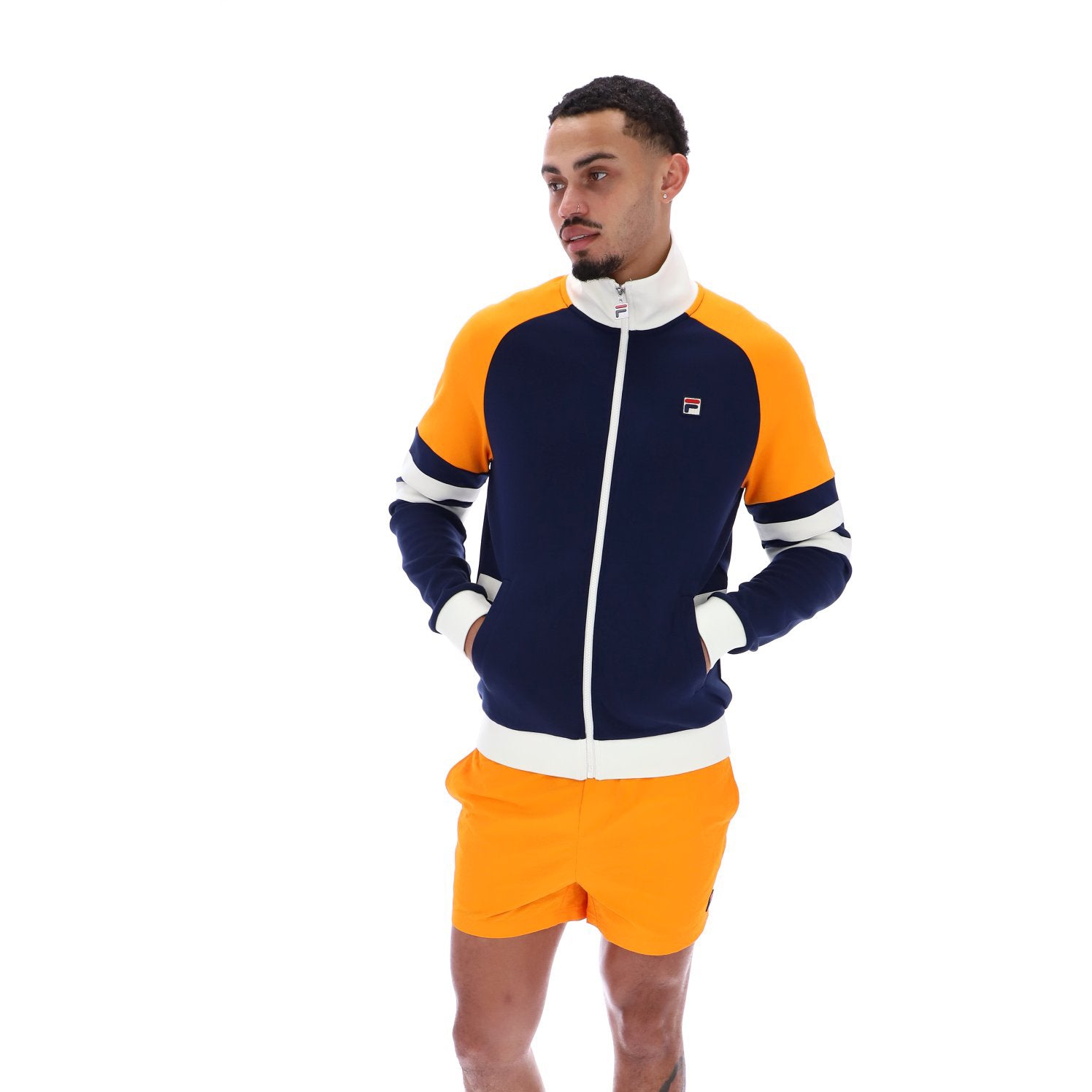 Fila Vintage Founder Track Top Navy/Orange