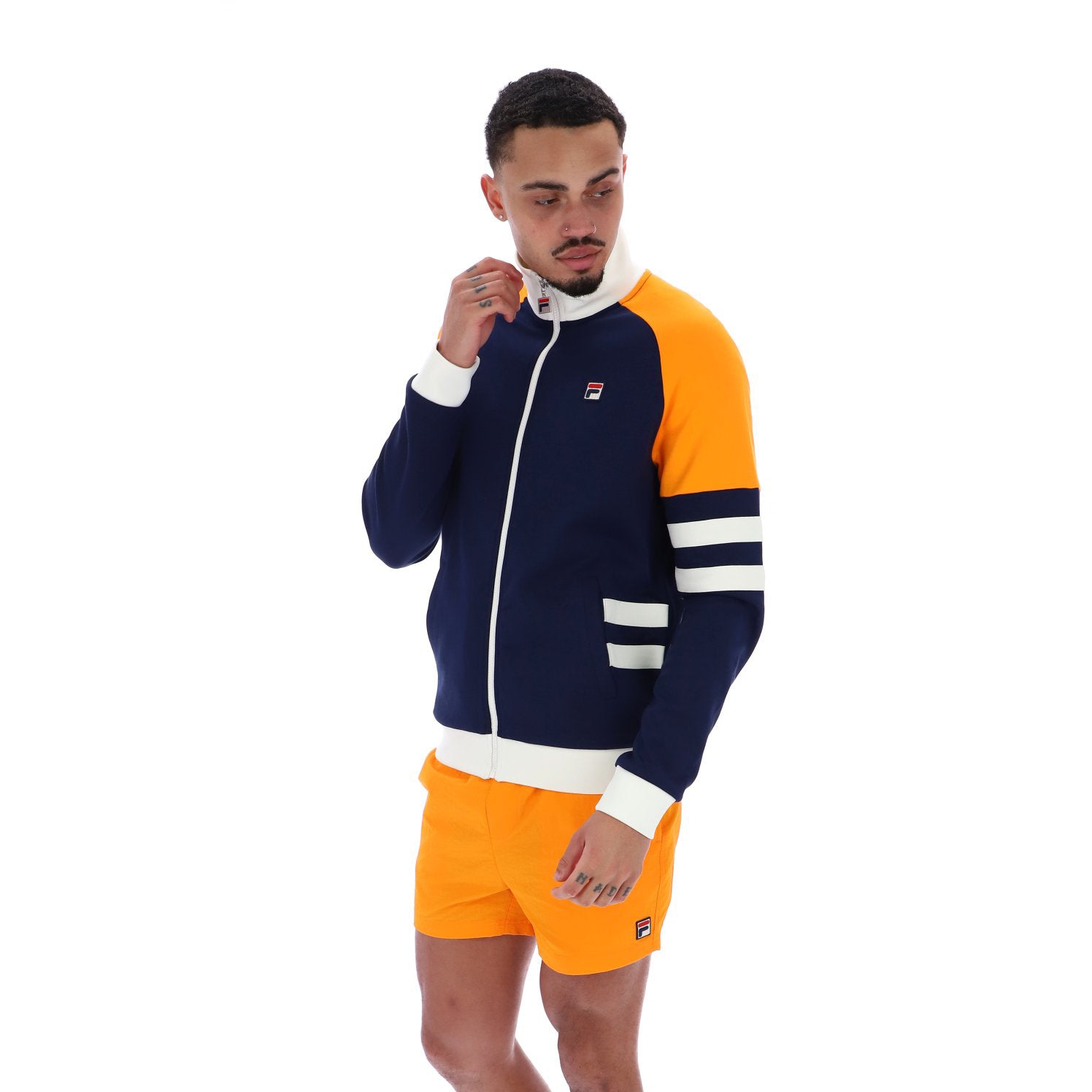 Fila Vintage Founder Track Top Navy/Orange