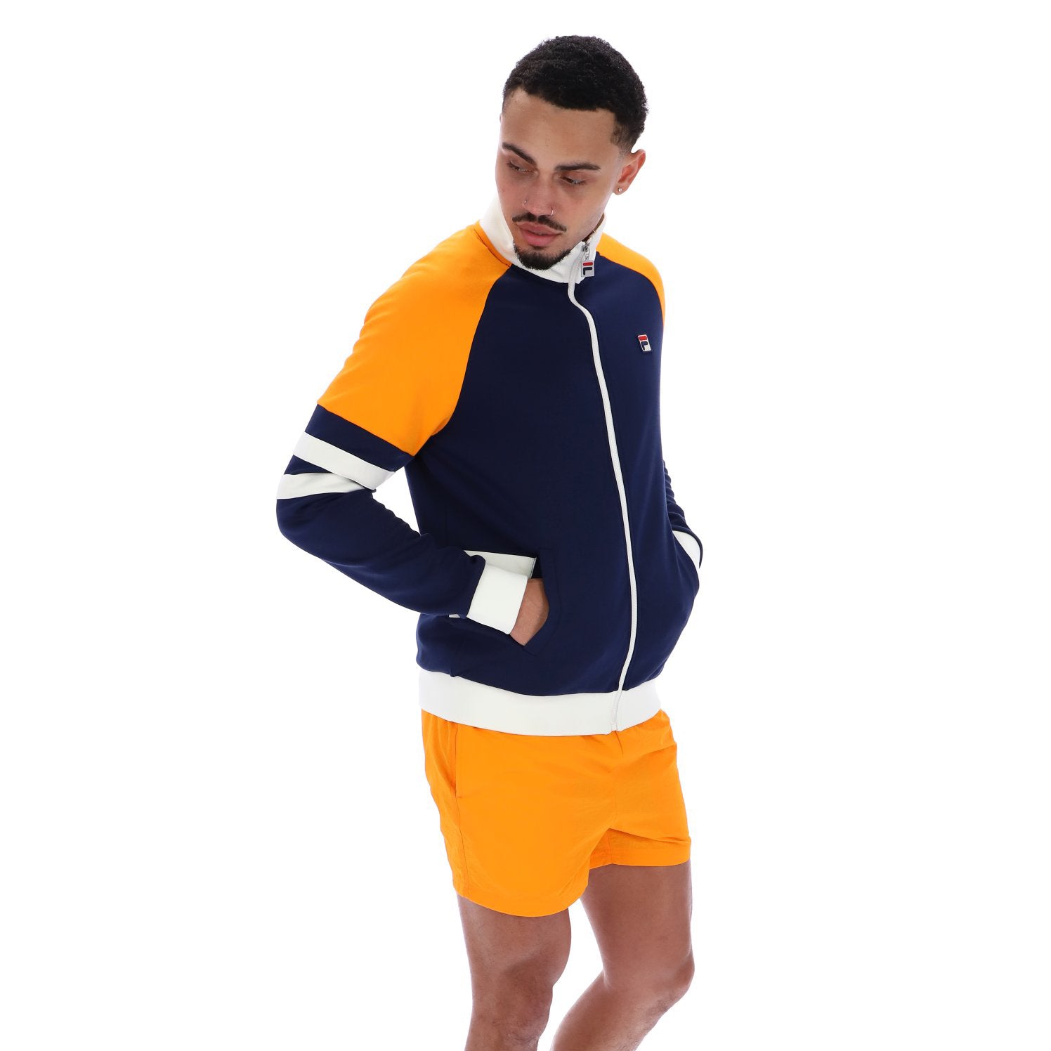 Fila Vintage Founder Track Top Navy/Orange