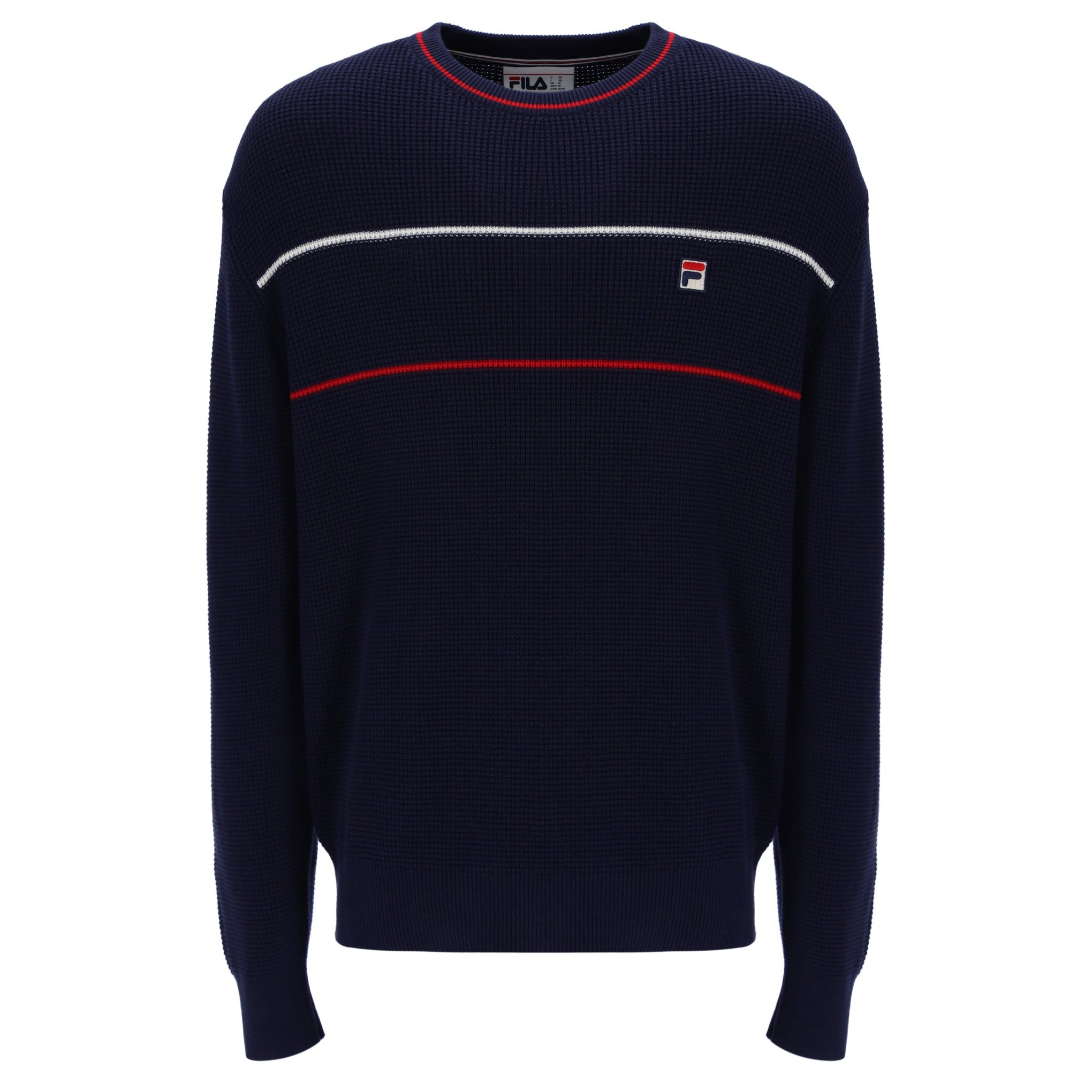 Fila Vintage Kallum Waffle Knit Jumper Navy