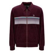 Fila Vintage Malakai Velour Track Top Burgundy