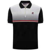 Fila Vintage Paco Velour Polo Shirt Black