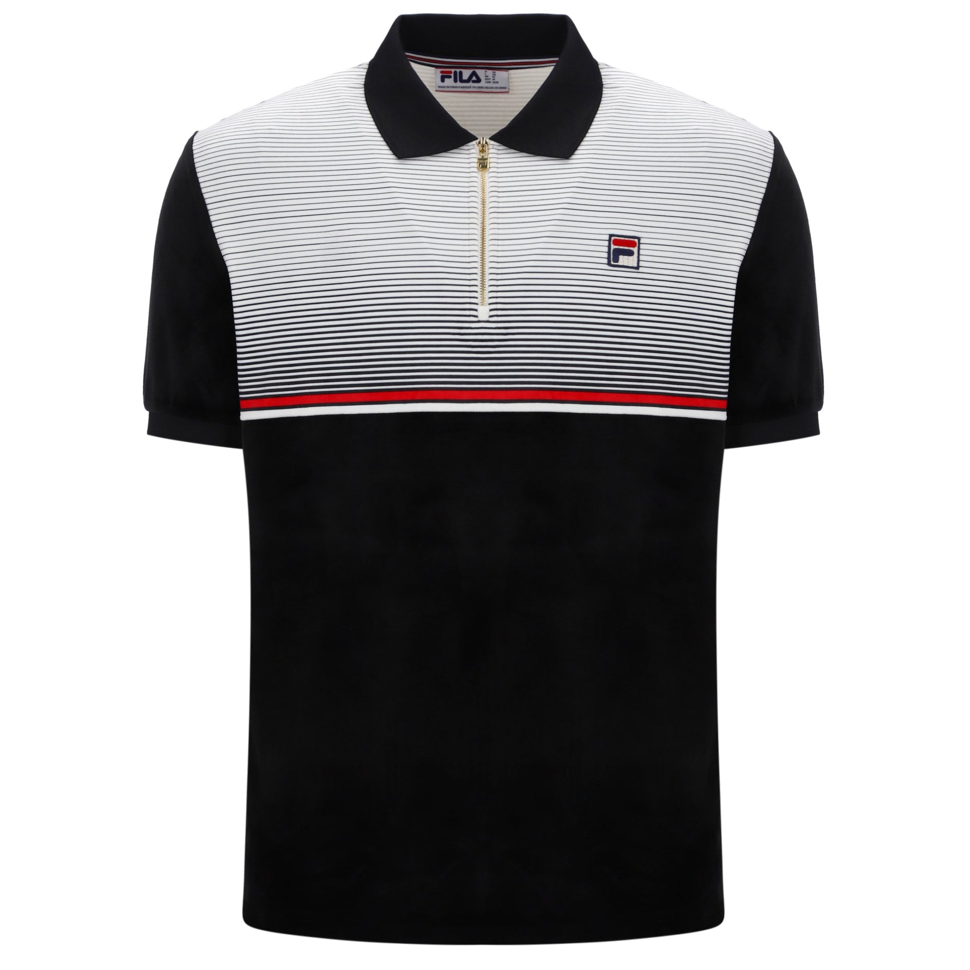 Fila Vintage Paco Velour Polo Shirt Black