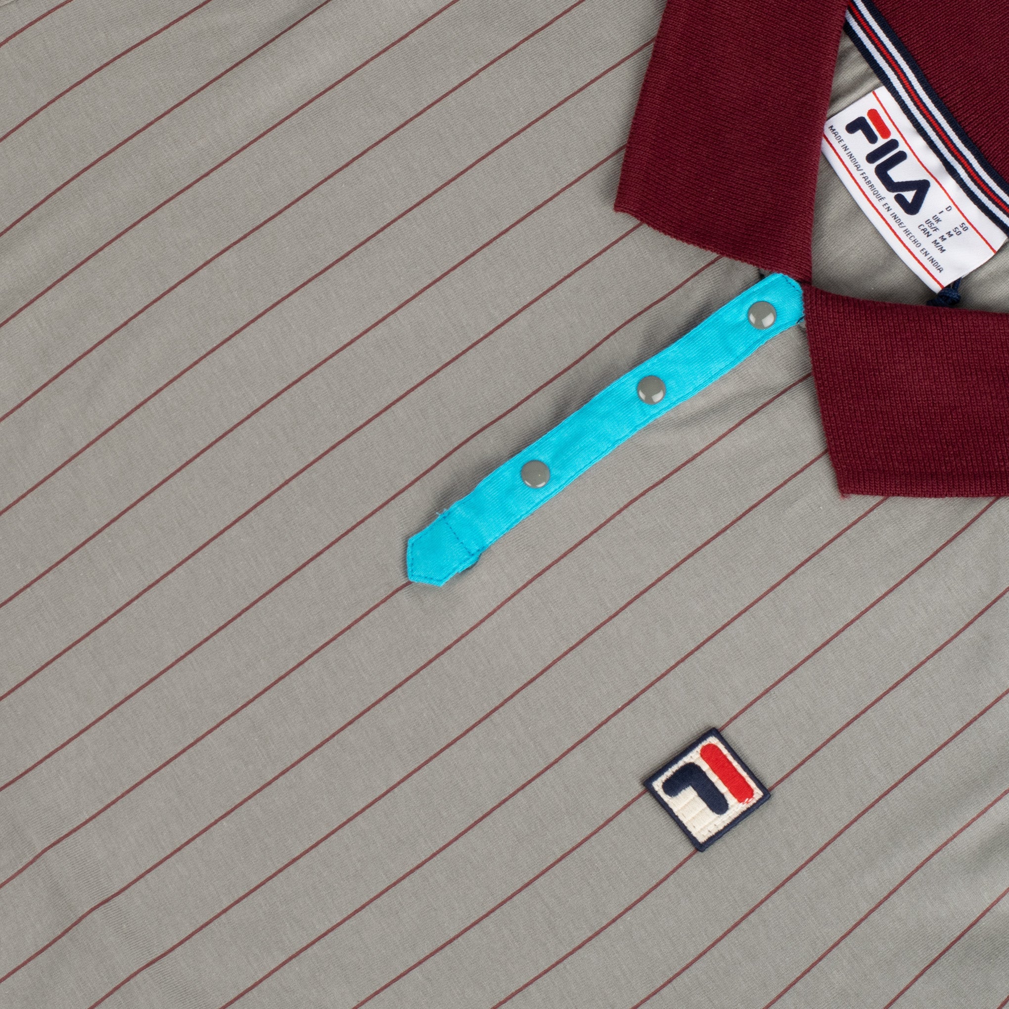 Fila Vintage BB1 Striped Polo Shirt Grey