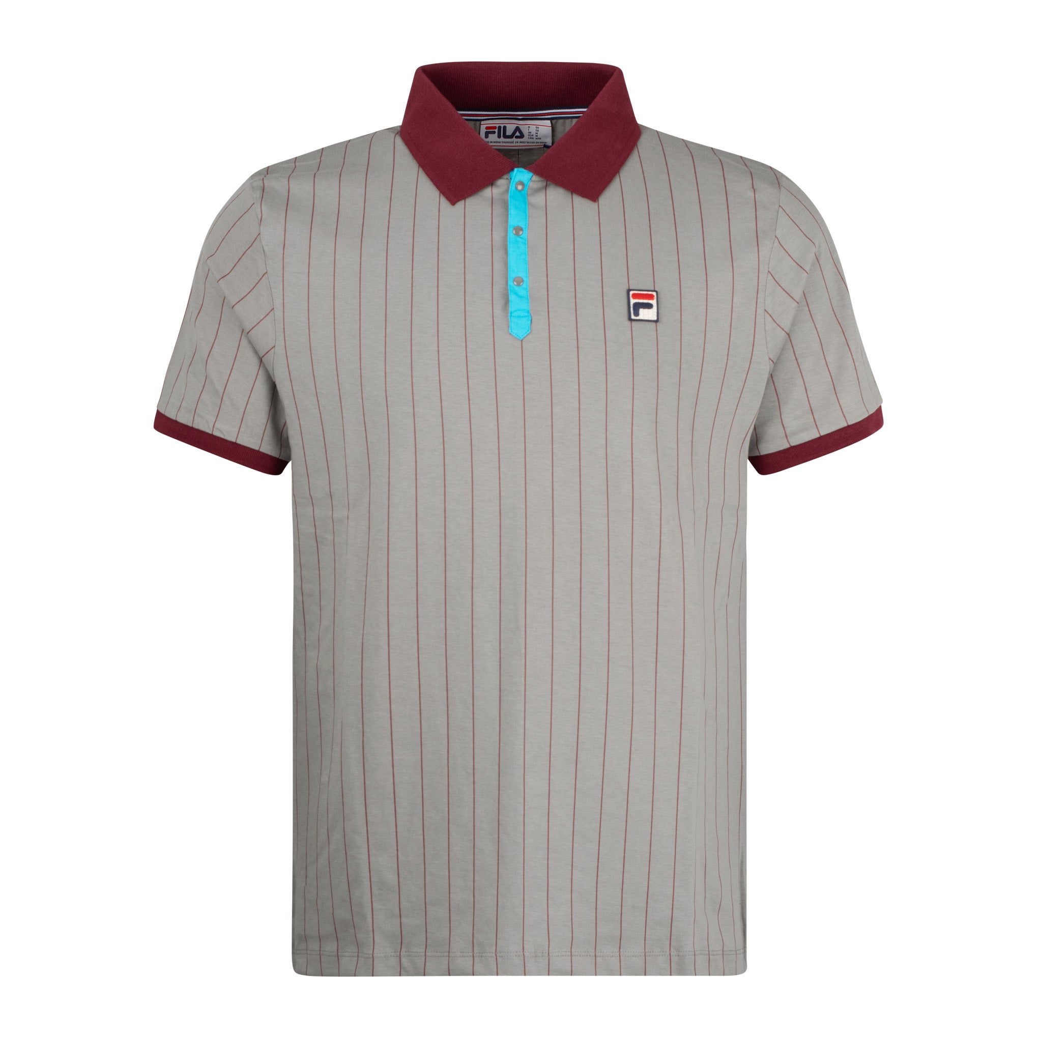 Fila Vintage BB1 Striped Polo Shirt Grey