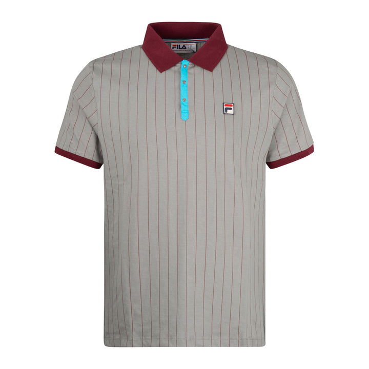 Fila Vintage BB1 Striped Polo Shirt Grey