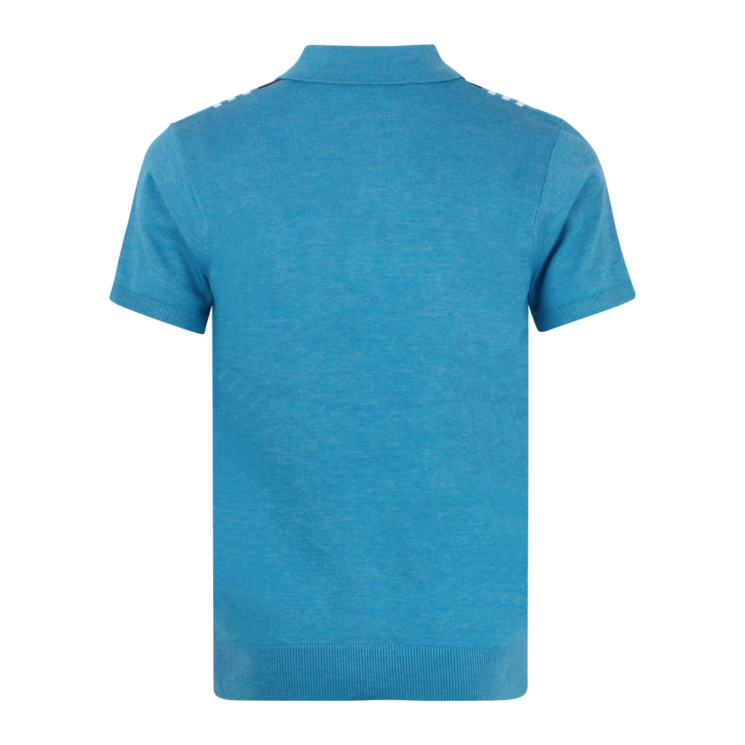 Gabicci Vintage Searle Knit Polo Aqua