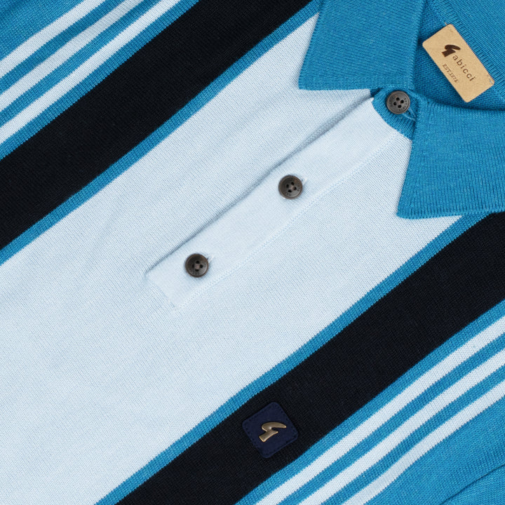 Gabicci Vintage Searle Knit Polo Aqua