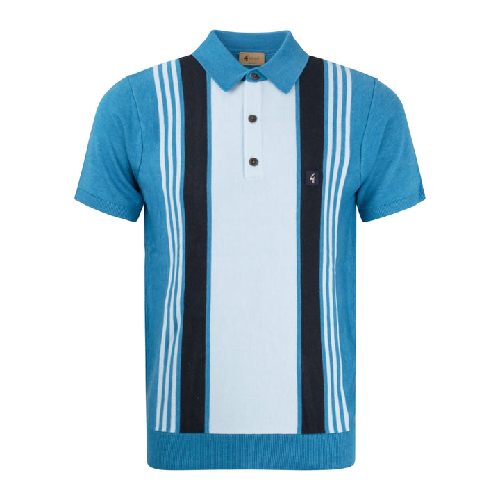 Gabicci Vintage Searle Knit Polo Aqua