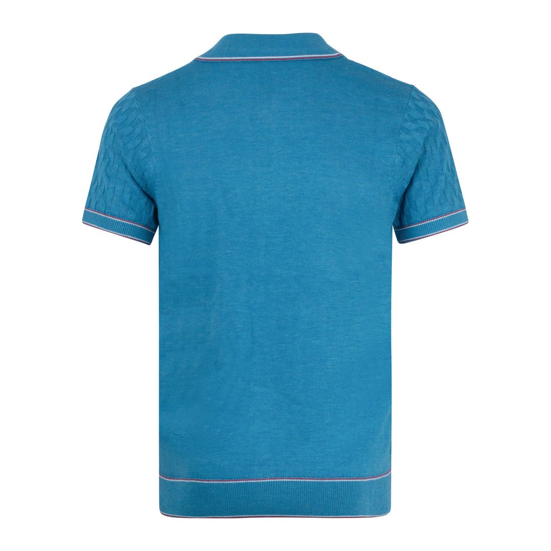 Gabicci Vintage Shaun Knit Shirt Aqua