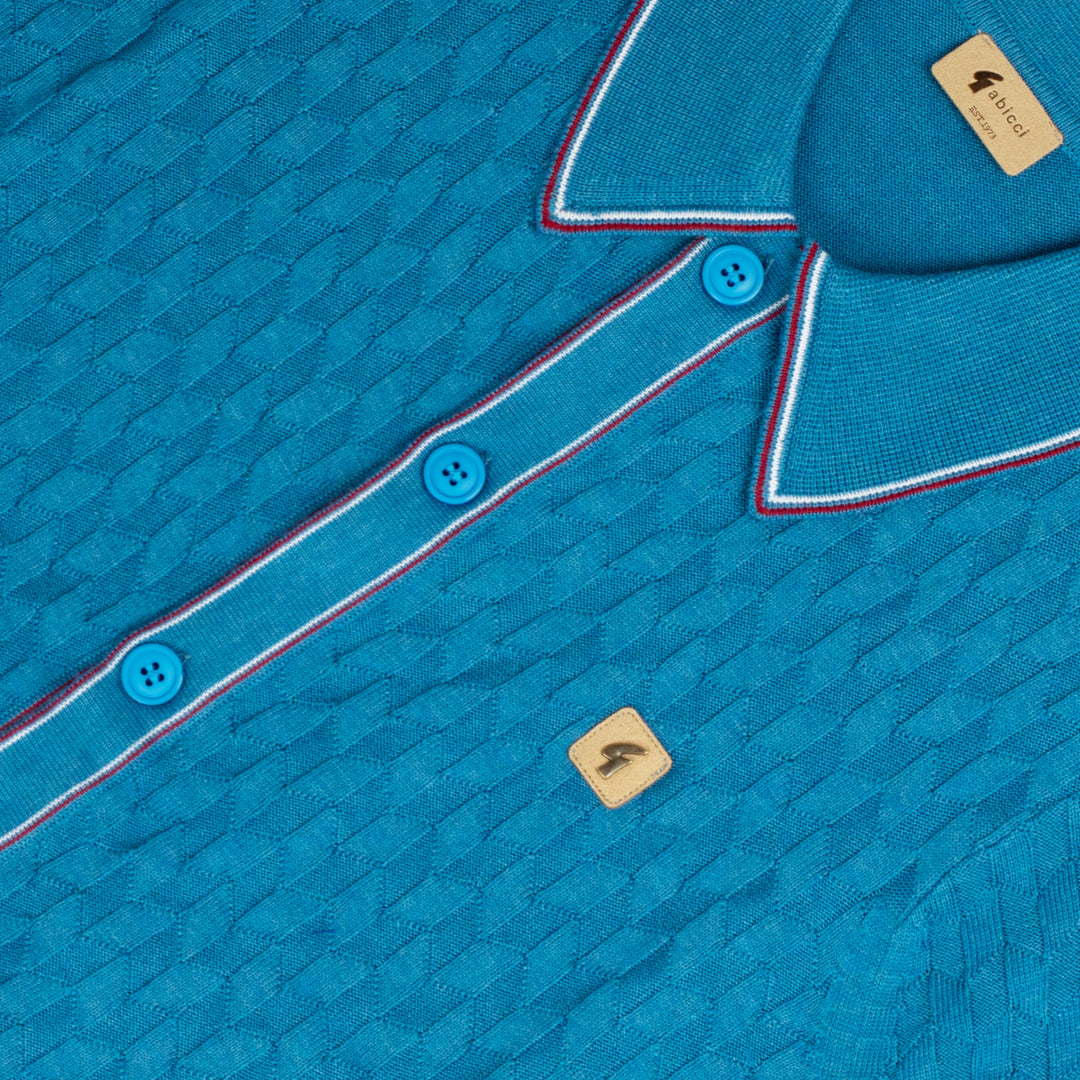Gabicci Vintage Shaun Knit Shirt Aqua