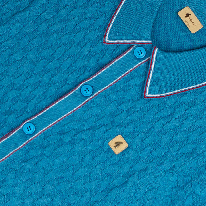 Gabicci Vintage Shaun Knit Shirt Aqua