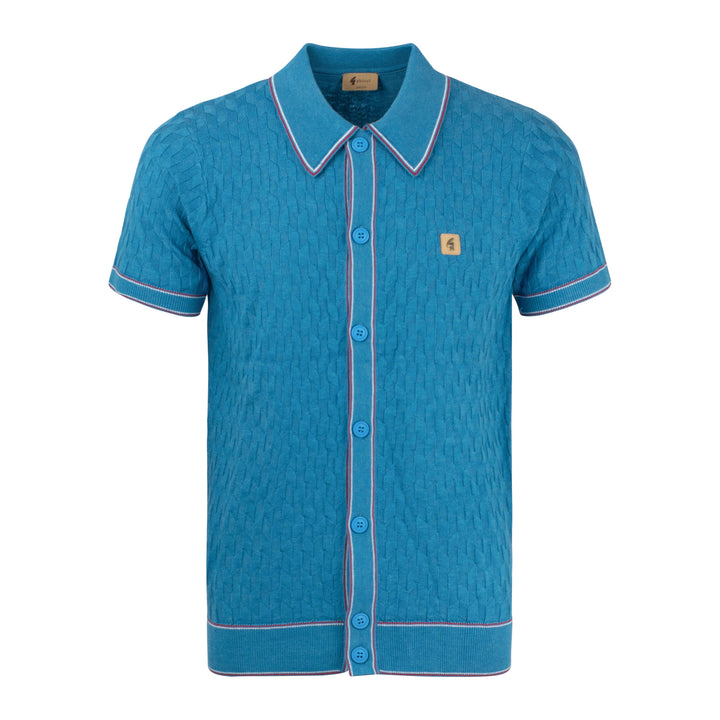 Gabicci Vintage Shaun Knit Shirt Aqua