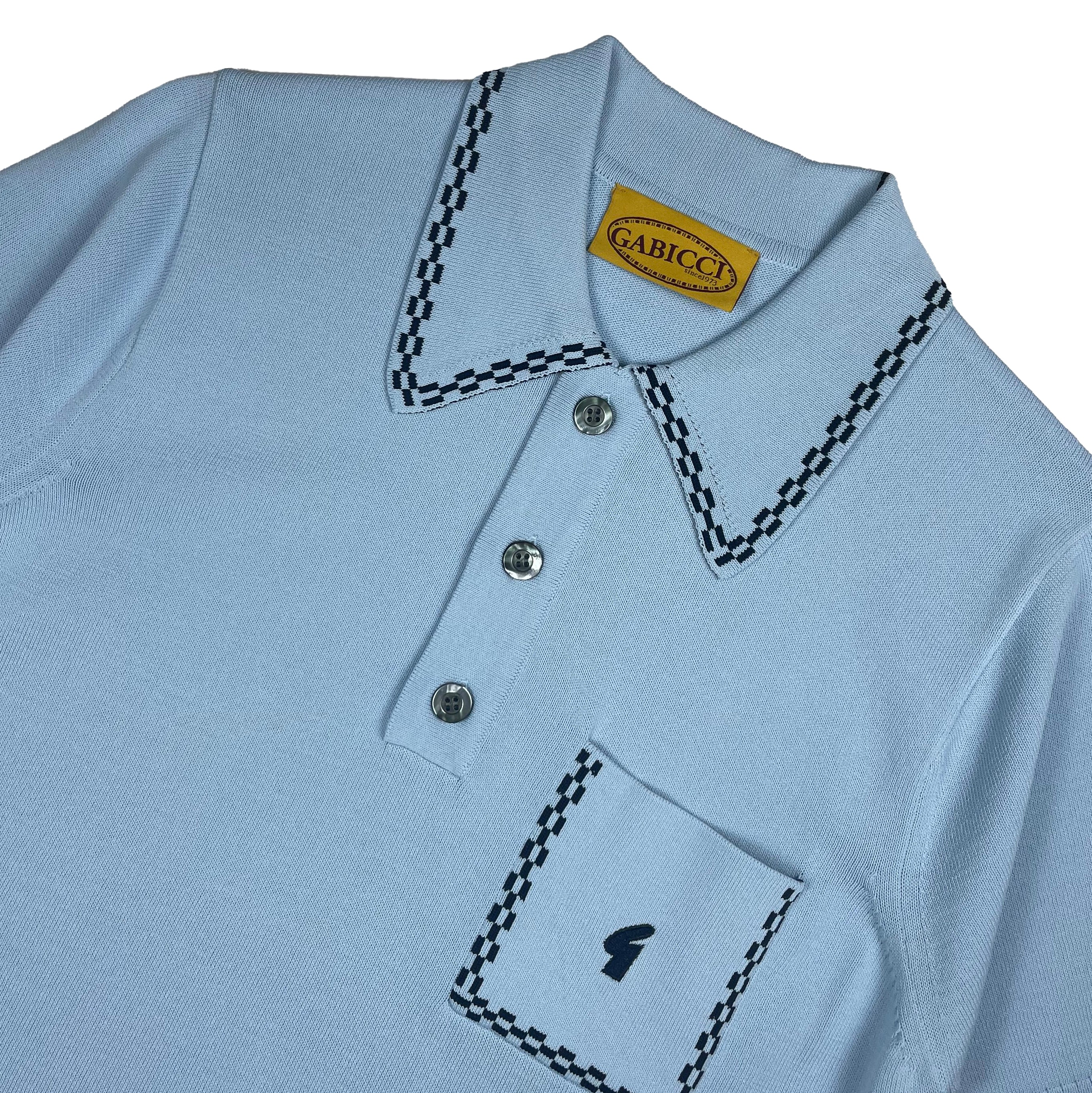 Gabicci Archive Alexander Knit Polo Sky