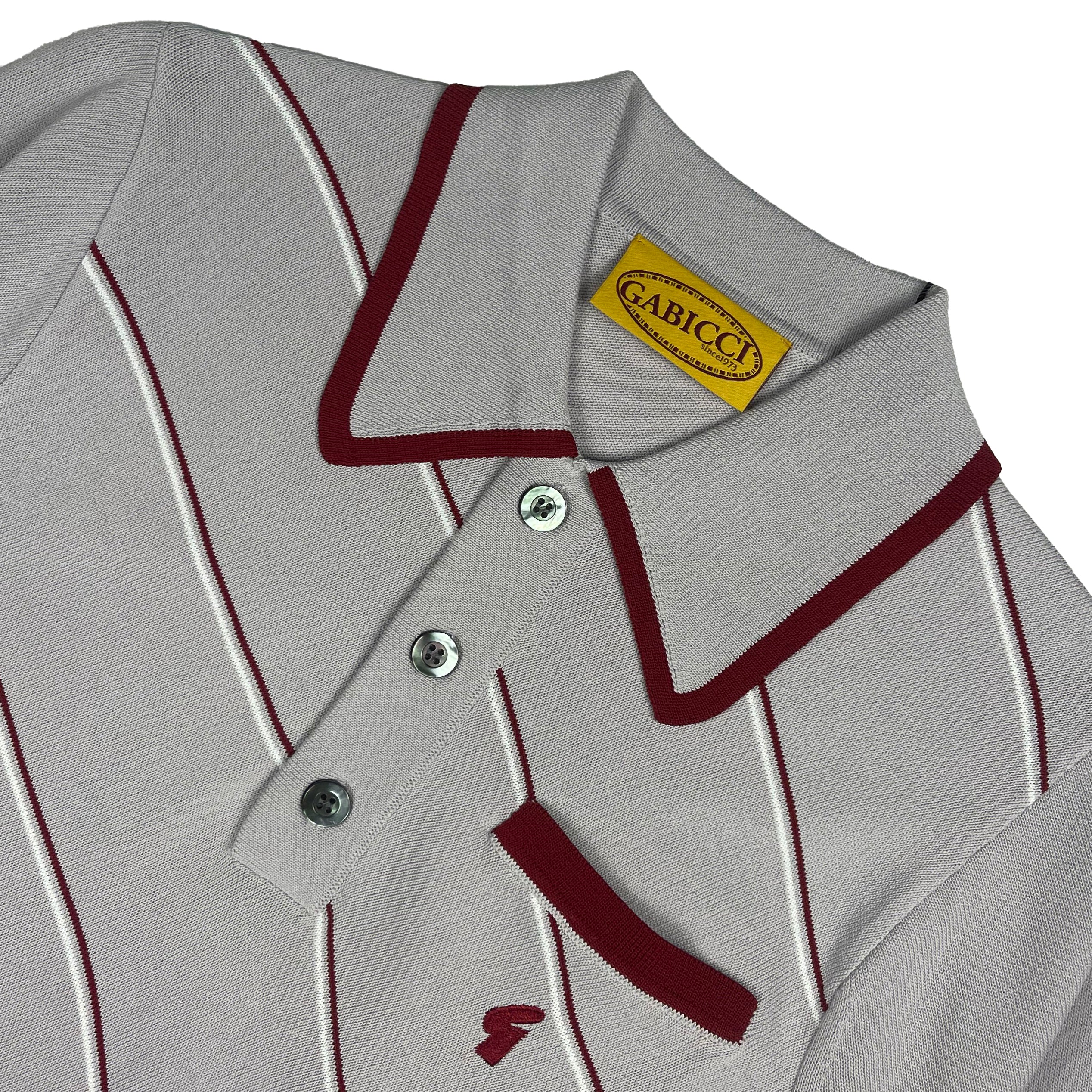 Gabicci Archive Connett Knit Polo Grey