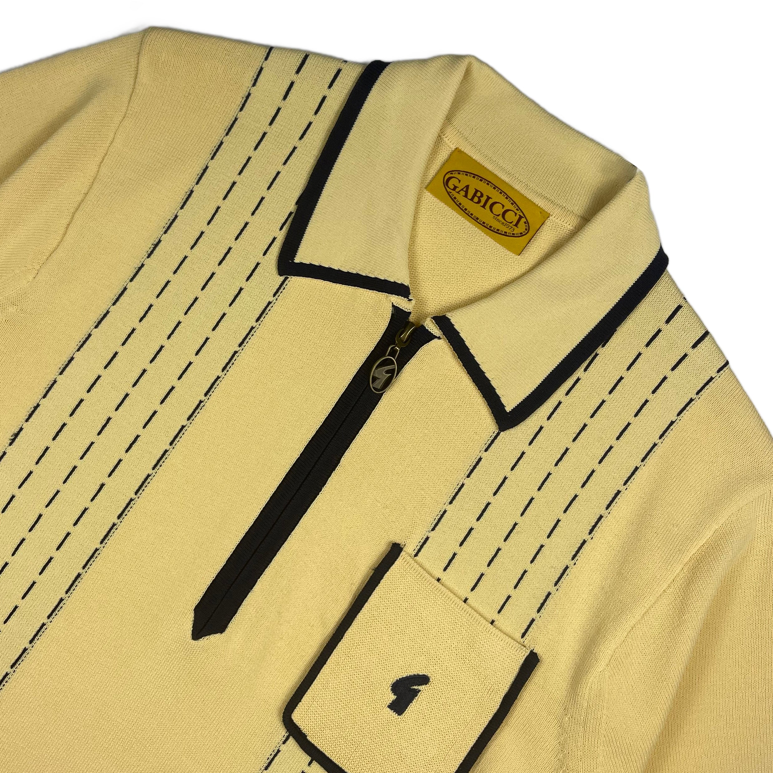 Gabicci Archive Darron Knit Polo Yellow
