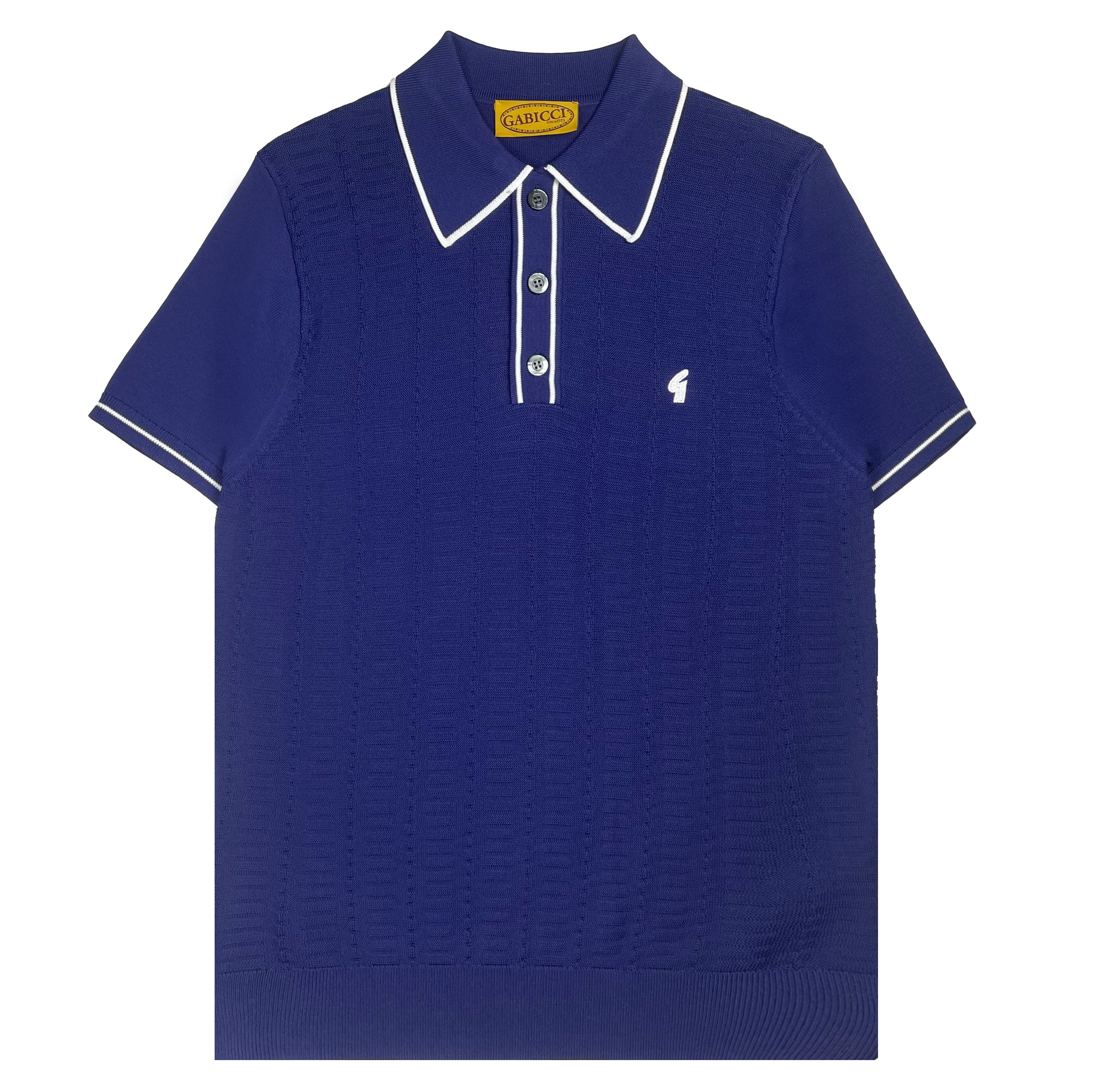 Gabicci Archive Ronnie Knit Polo Blue