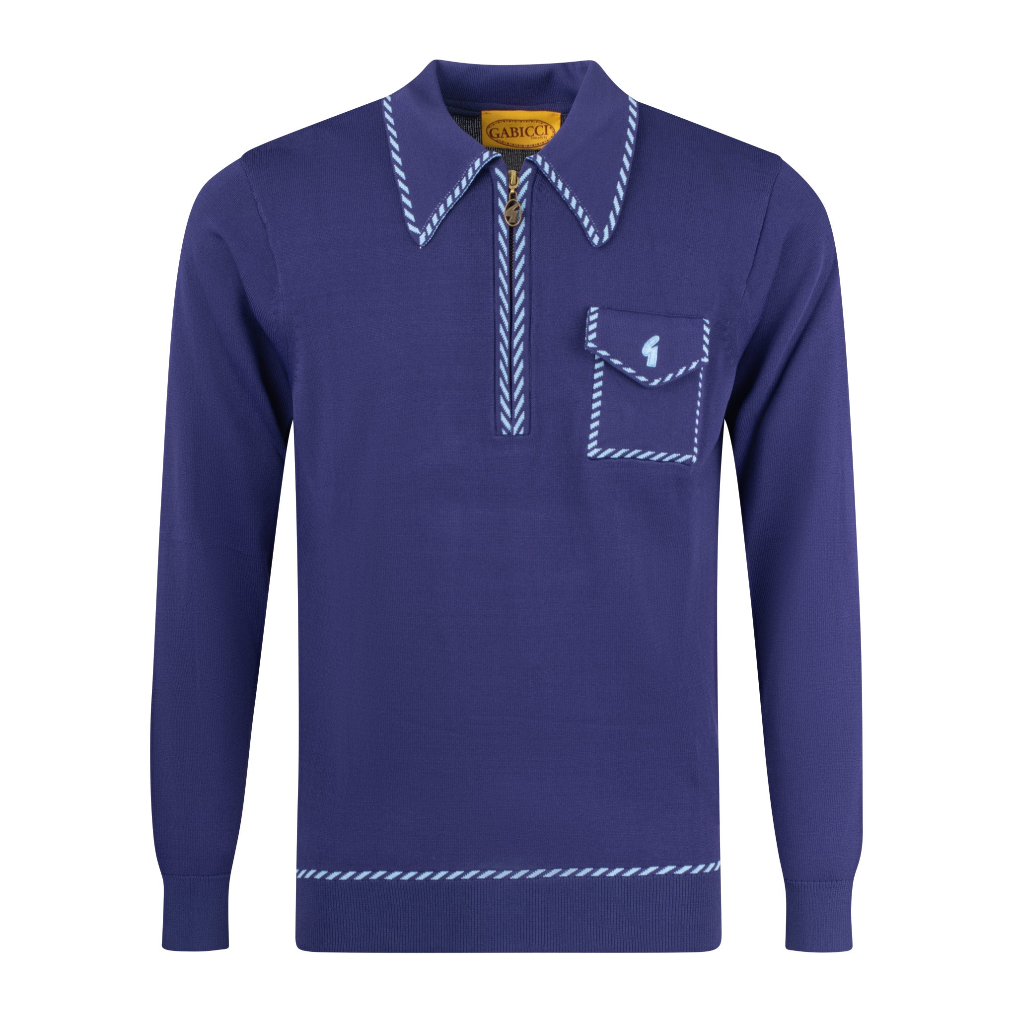 Gabicci Archive Kiki Knitted Polo Shirt - Atlantic Blue - Men's