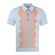 Gabicci Vintage Bond Knit Polo Sky