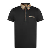 Gabicci Vintage Paisley Polo Shirt Black