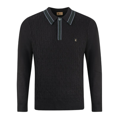Gabicci Vintage Milton Knit Polo Black