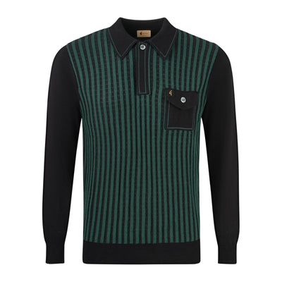 Gabicci Vintage Hansen Knit Polo Black