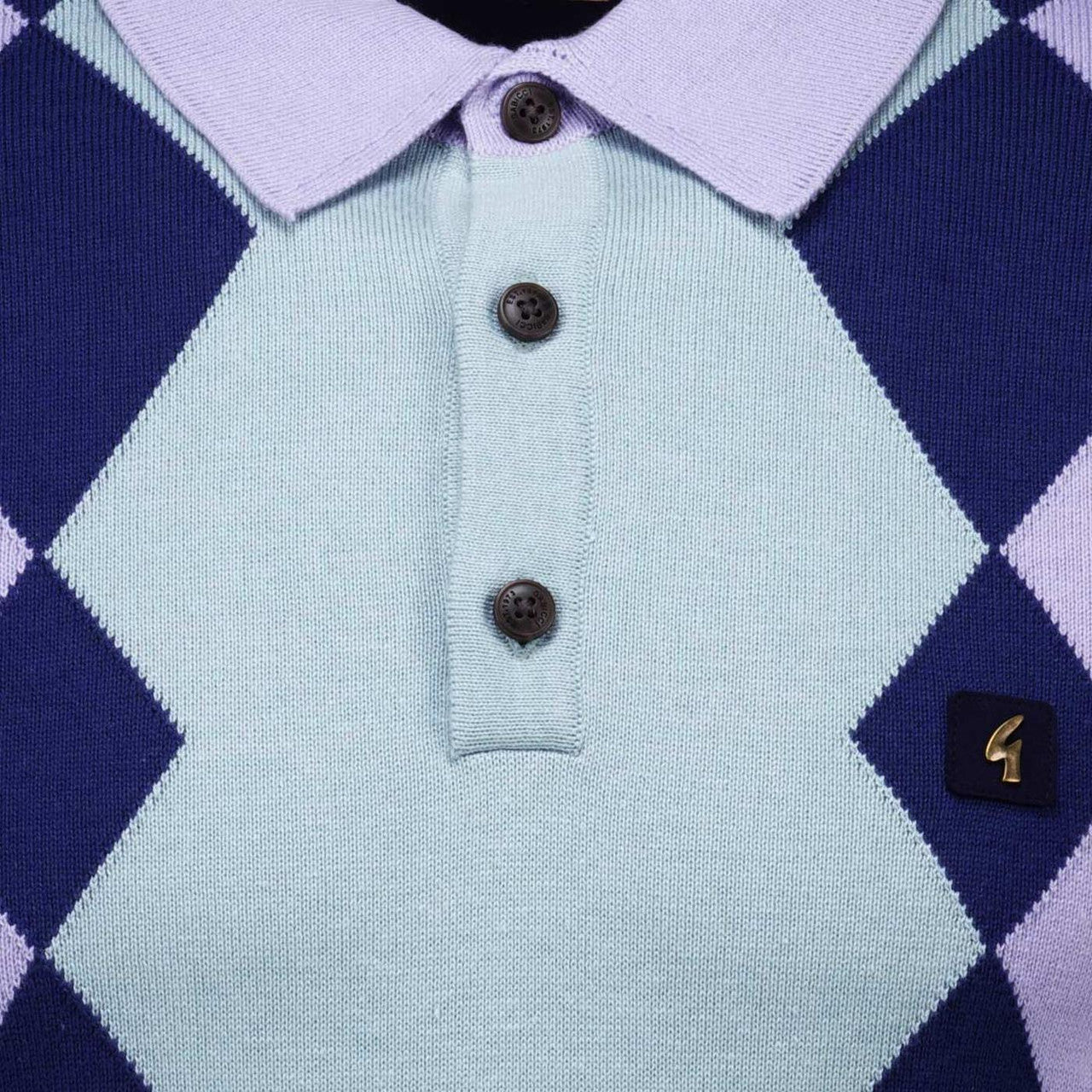 Gabicci Vintage Bond Knit Polo Lilac