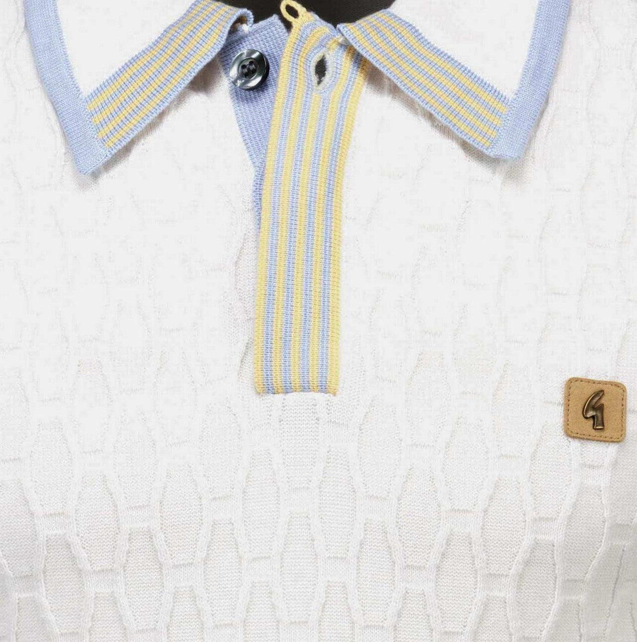 Gabicci Vintage Bourne Knit Polo White