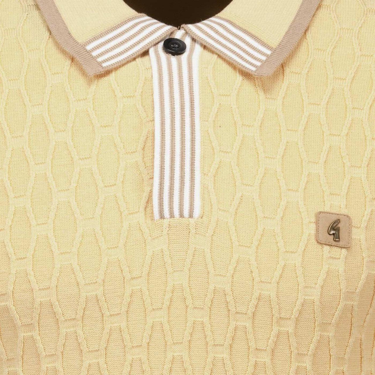 Gabicci Vintage Bourne Knit Polo Yellow