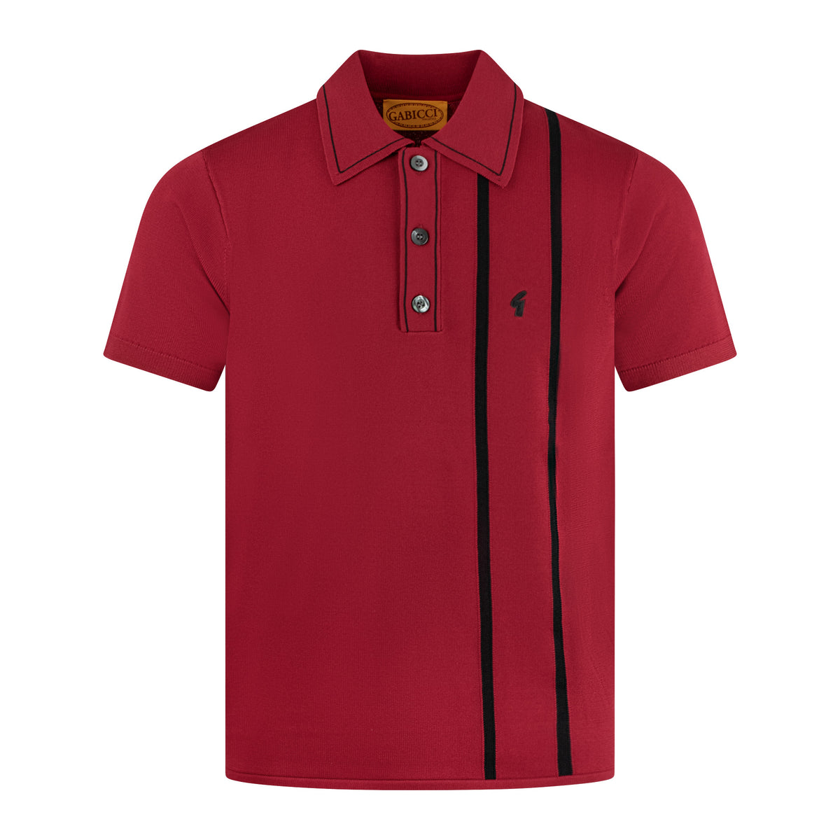 Gabicci Archive Beckenham Knit Polo Shirt Red