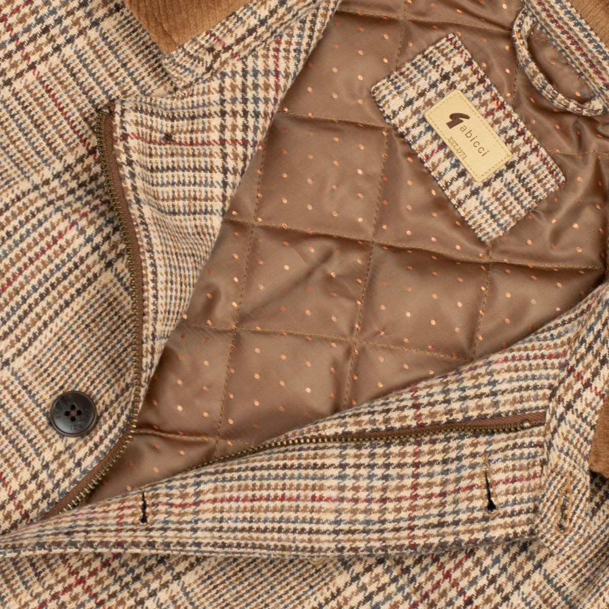 Gabicci Vintage Hunter Check Jacket Brown