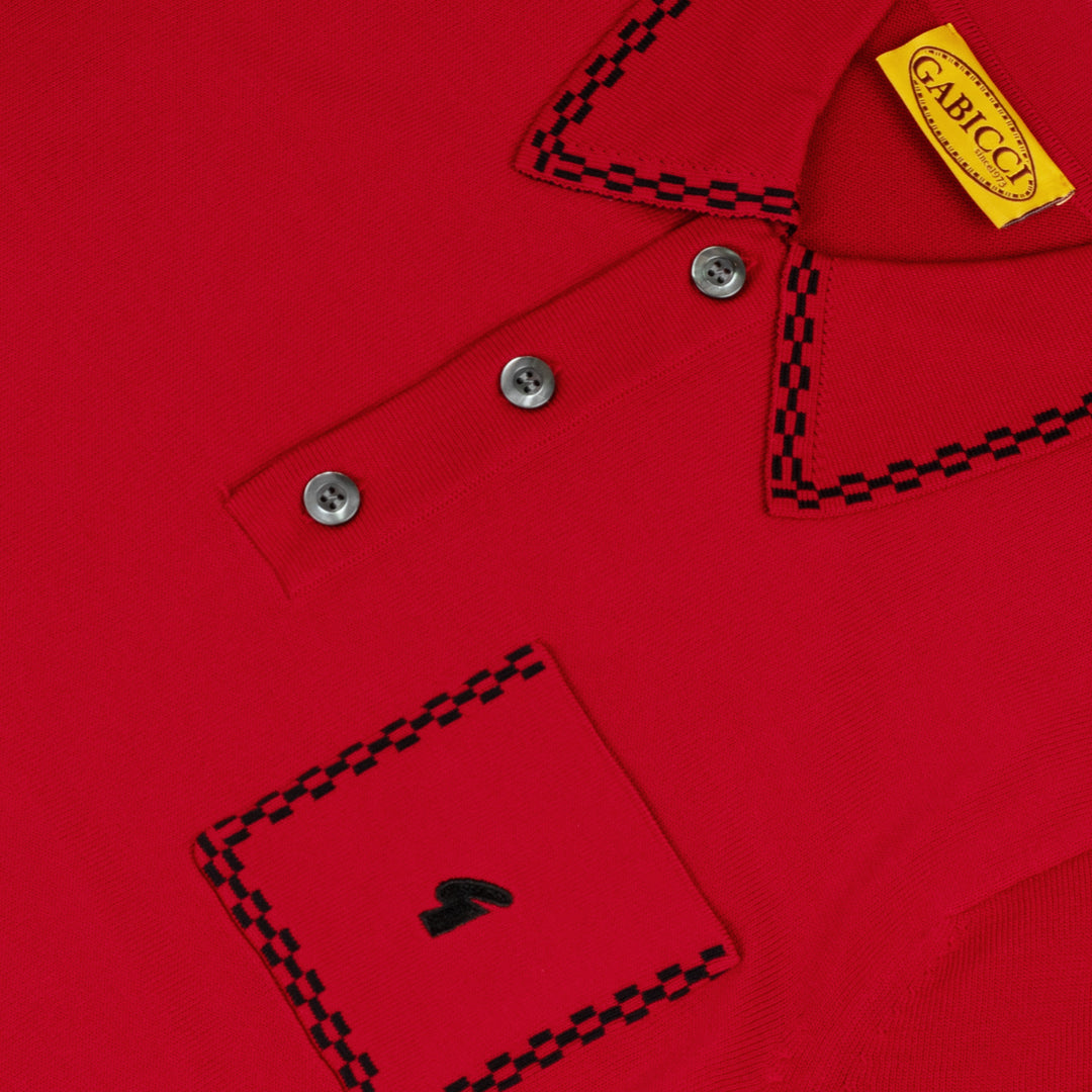 Gabicci Archive Alexander Knit Polo Cherry