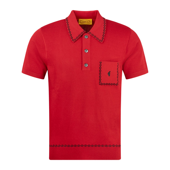 Gabicci Archive Alexander Knit Polo Cherry