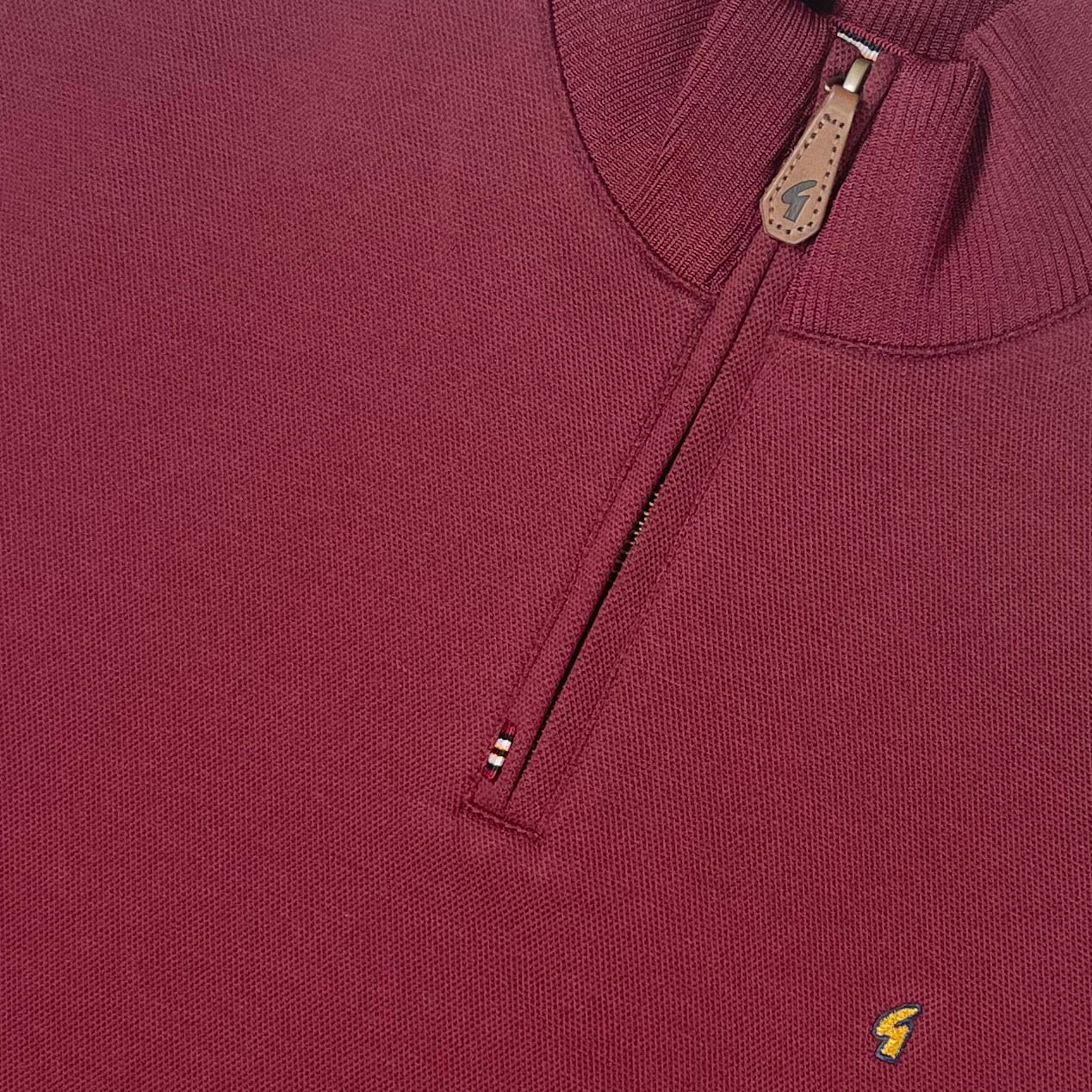 Gabicci Classic Quarter Zip Sweater Burgundy
