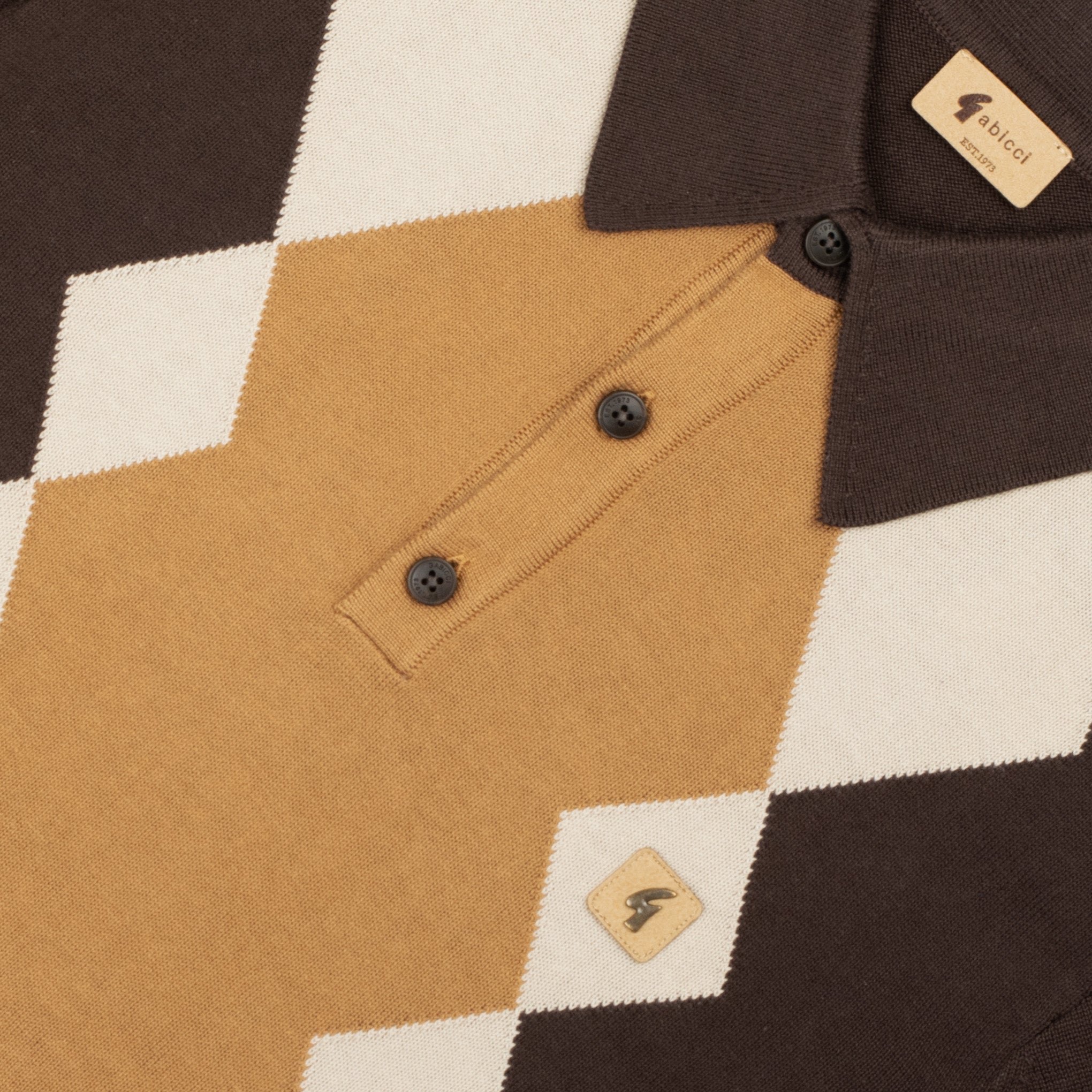 Gabicci Vintage Bond Knit Polo Brown