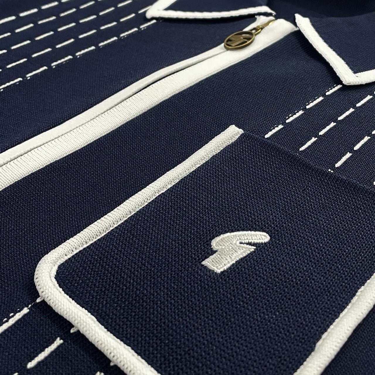 Gabicci Archive Darron Knit Polo Navy