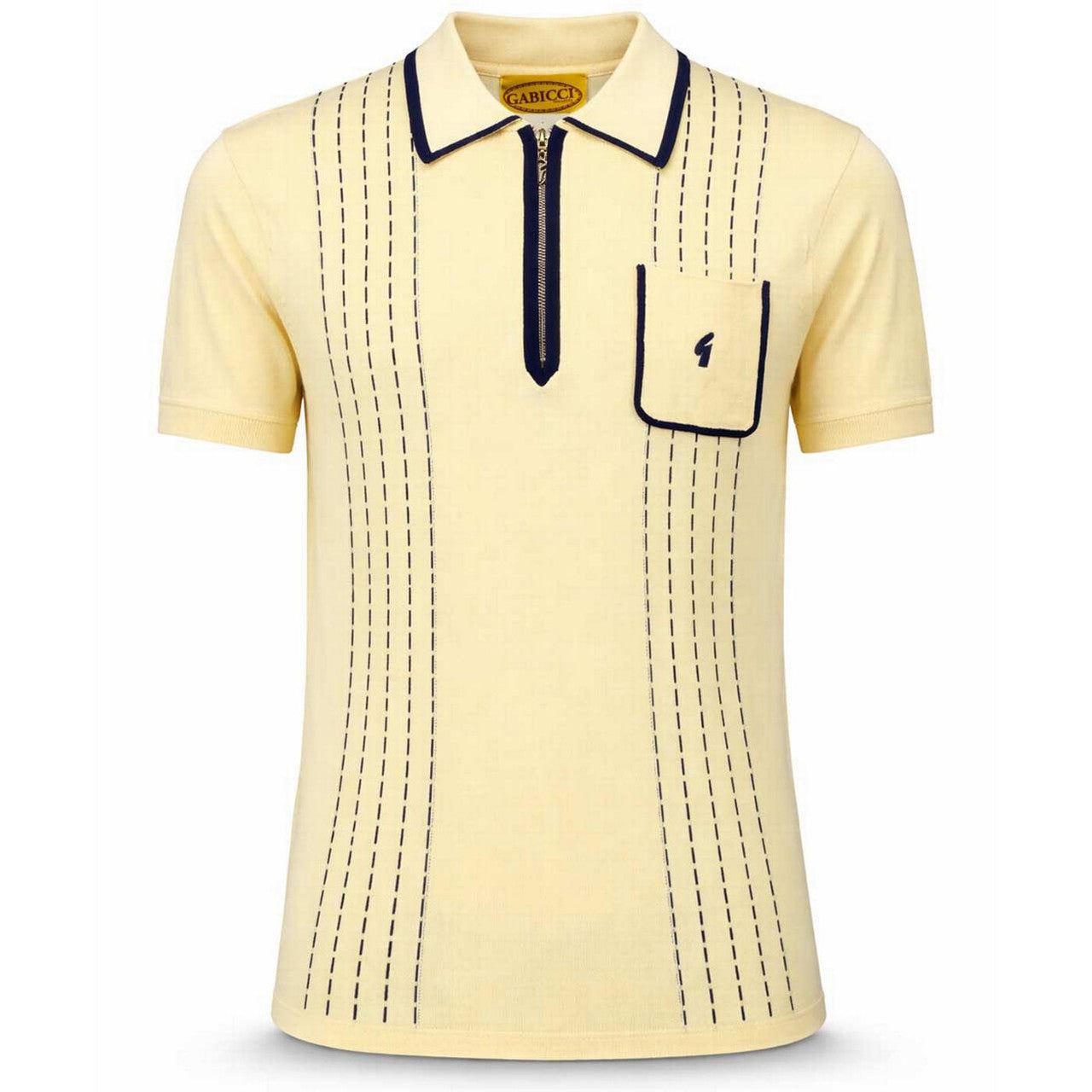 Gabicci Archive Darron Knit Polo Yellow