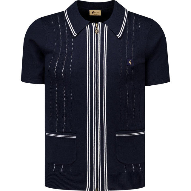 Gabicci Vintage Geller Knit Polo Navy