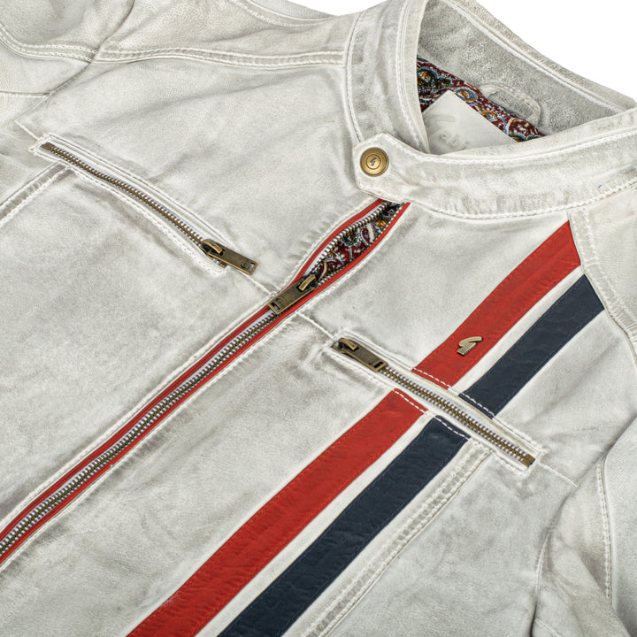Gabicci Vintage McQueen Leather Jacket White
