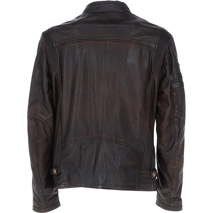 Gabicci Vintage McQueen Leather Jacket Brown