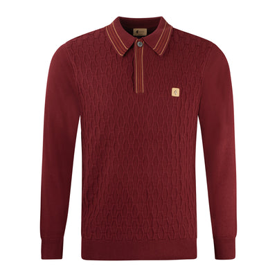 Gabicci Vintage Milton Knit Polo Berry