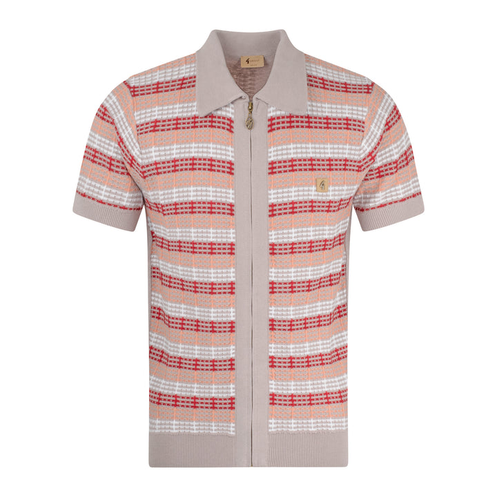 Gabicci Vintage Gordon Knit Shirt Mushroom