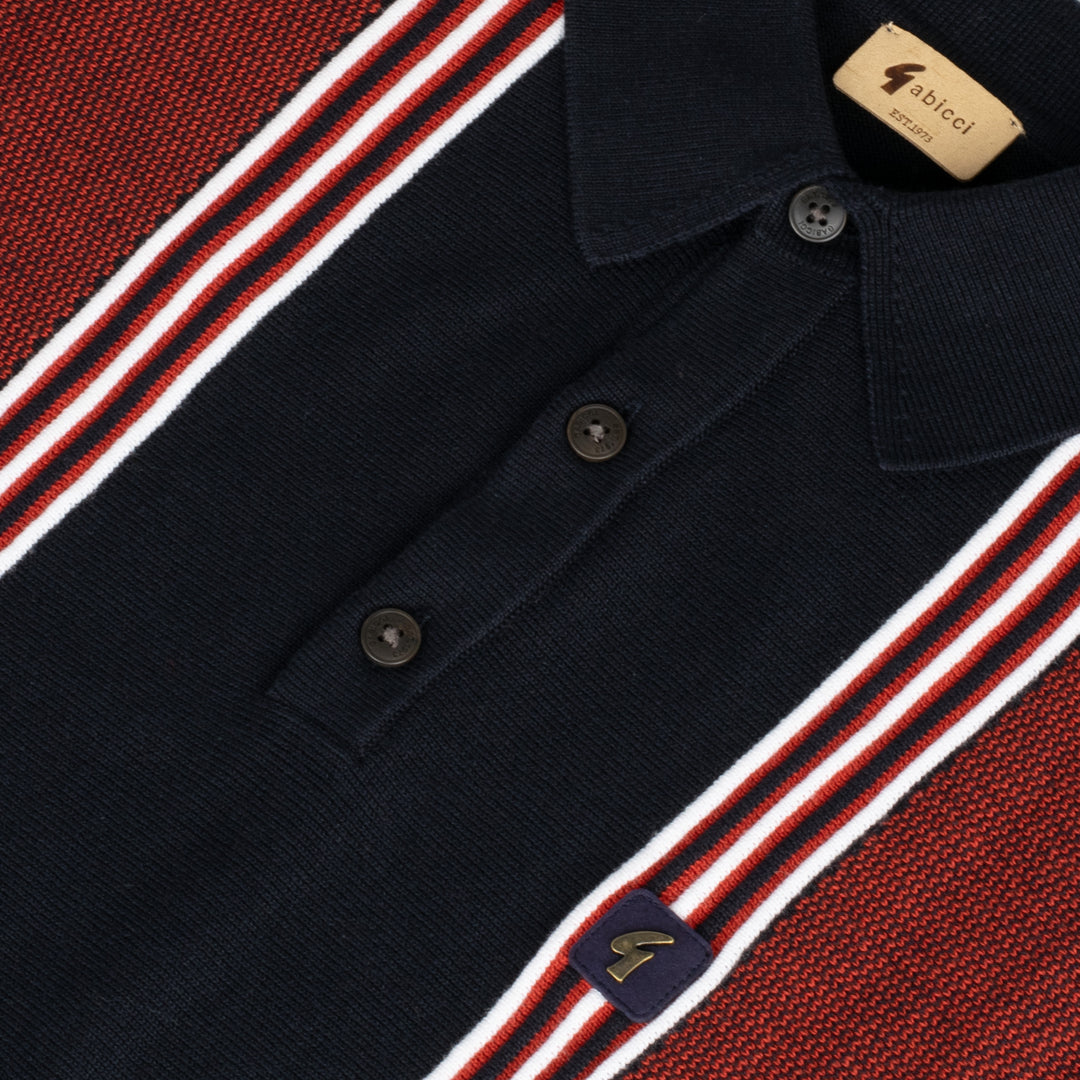 Gabicci Vintage Eden Knit Polo Shirt Navy
